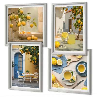 Set tablouri gata de agățat Ușă albastră cu limonadă de lămâi