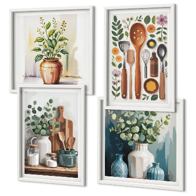Set tablouri gata de agățat Accesorii de bucătărie pe bază de plante
