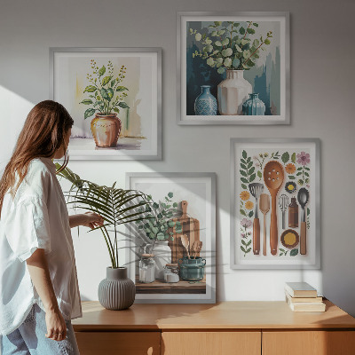 Set tablouri gata de agățat Accesorii de bucătărie pe bază de plante