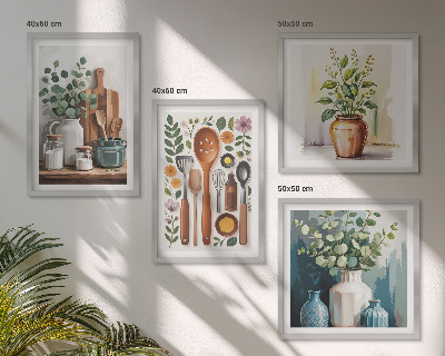 Set tablouri gata de agățat Accesorii de bucătărie pe bază de plante