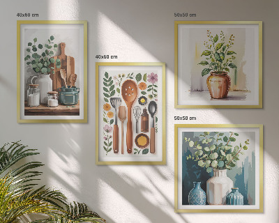 Set tablouri gata de agățat Accesorii de bucătărie pe bază de plante
