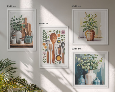 Set tablouri gata de agățat Accesorii de bucătărie pe bază de plante