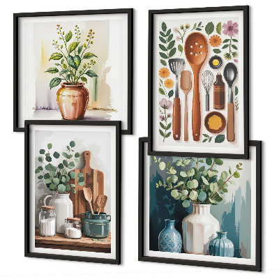 Set tablouri gata de agățat Accesorii de bucătărie pe bază de plante
