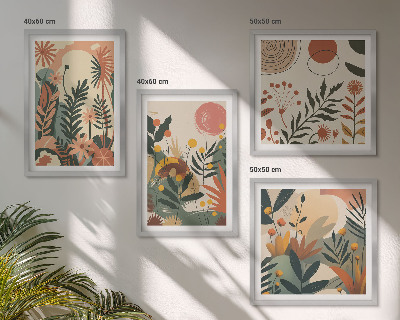 Set tablouri gata de agățat Modele de plante pastelate