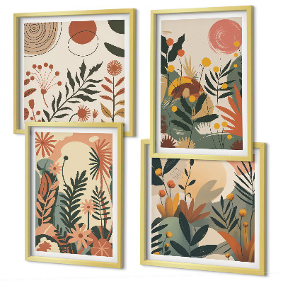 Set tablouri gata de agățat Modele de plante pastelate