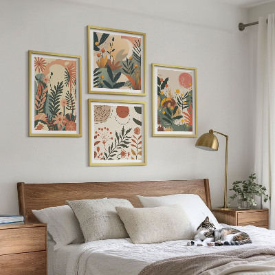Set tablouri gata de agățat Modele de plante pastelate