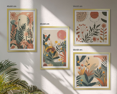 Set tablouri gata de agățat Modele de plante pastelate