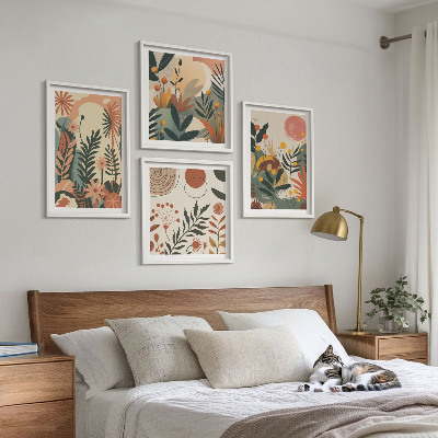 Set tablouri gata de agățat Modele de plante pastelate