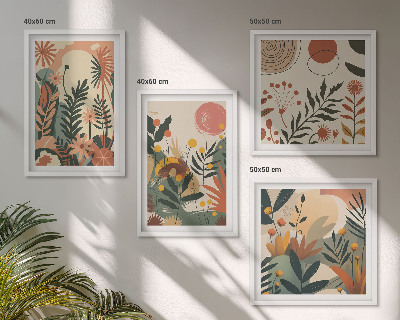 Set tablouri gata de agățat Modele de plante pastelate