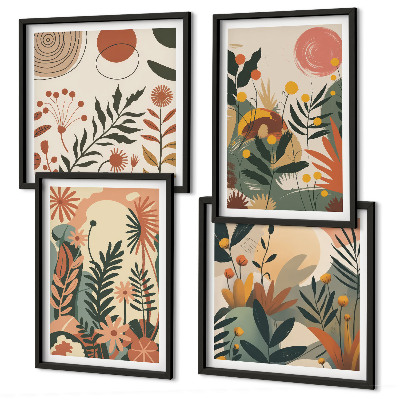Set tablouri gata de agățat Modele de plante pastelate