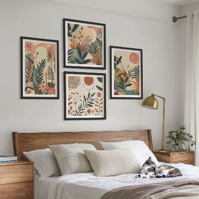 Set tablouri gata de agățat Modele de plante pastelate