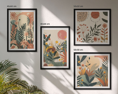 Set tablouri gata de agățat Modele de plante pastelate