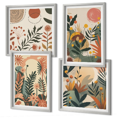 Set tablouri gata de agățat Modele de plante pastelate