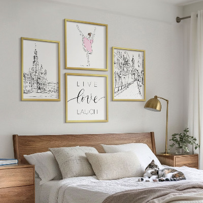 Set tablouri gata de agățat Arhitectură elegantă de balerină grafică