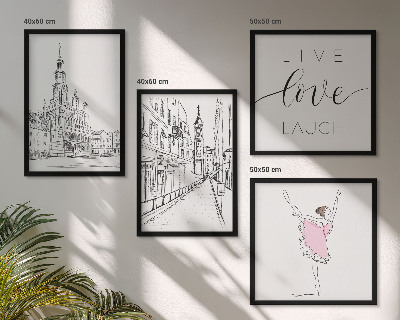 Set tablouri gata de agățat Arhitectură elegantă de balerină grafică