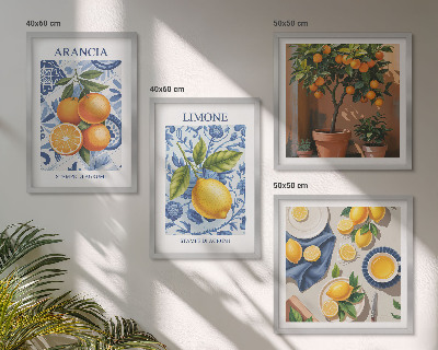 Compoziție de tablouri pentru perete Ilustrații cu fructe citrice