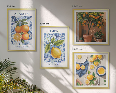 Compoziție de tablouri pentru perete Ilustrații cu fructe citrice