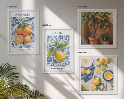 Compoziție de tablouri pentru perete Ilustrații cu fructe citrice