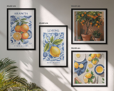 Compoziție de tablouri pentru perete Ilustrații cu fructe citrice