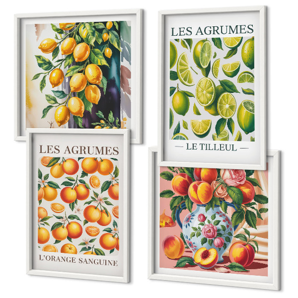 Set tablouri gata de agățat Citrice proaspete și colorate