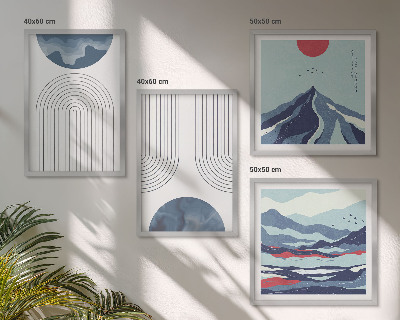 Set tablouri gata de agățat Peisaje montane abstracte