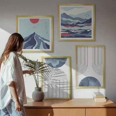 Set tablouri gata de agățat Peisaje montane abstracte