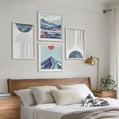Peisaje montane abstracte set tablouri gata de agățat