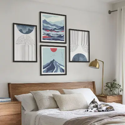 Peisaje montane abstracte set tablouri gata de agățat