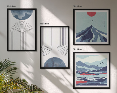 Set tablouri gata de agățat Peisaje montane abstracte