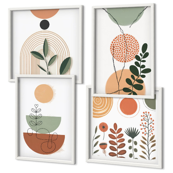 Compoziție de tablouri pentru perete Forme abstracte de plante