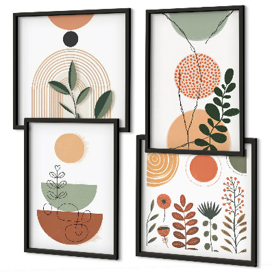 Compoziție de tablouri pentru perete Forme abstracte de plante