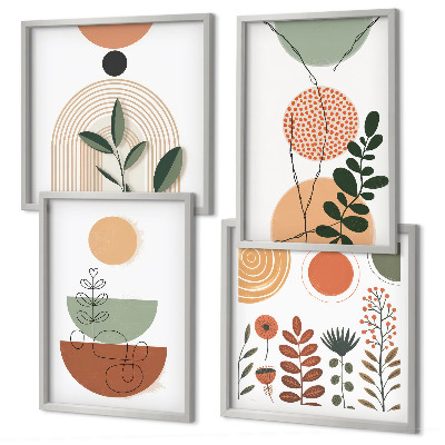 Compoziție de tablouri pentru perete Forme abstracte de plante