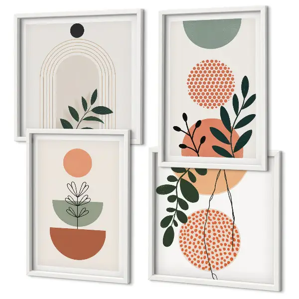 Set tablouri cu motive vegetale moderne gata de agățat