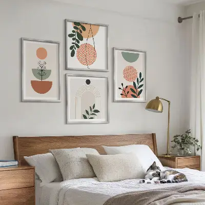 Set tablouri cu motive vegetale moderne gata de agățat
