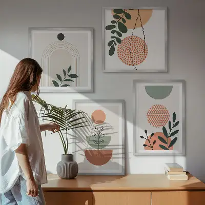 Set tablouri cu motive vegetale moderne gata de agățat