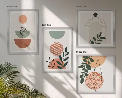 Set tablouri cu motive vegetale moderne gata de agățat