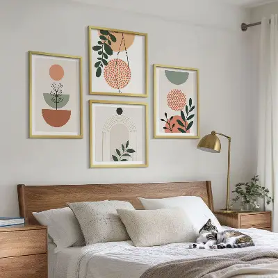 Set tablouri cu motive vegetale moderne gata de agățat