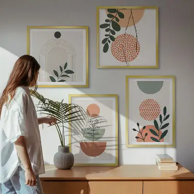 Set tablouri cu motive vegetale moderne gata de agățat