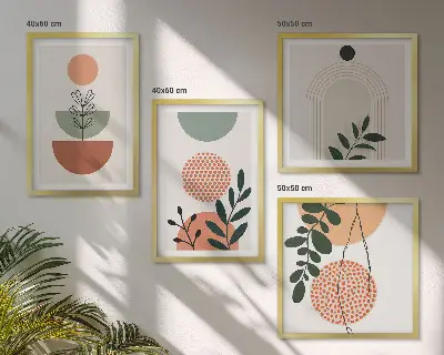 Set tablouri cu motive vegetale moderne gata de agățat