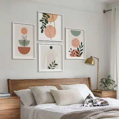 Set tablouri cu motive vegetale moderne gata de agățat