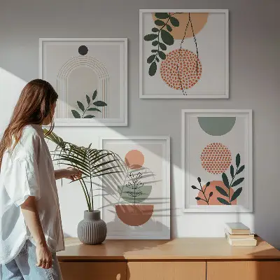 Set tablouri cu motive vegetale moderne gata de agățat