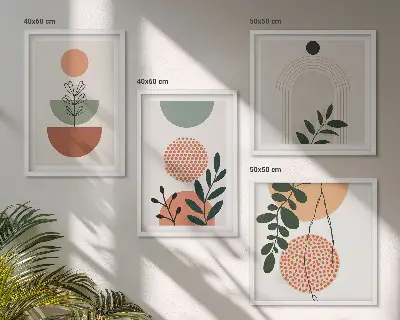Set tablouri cu motive vegetale moderne gata de agățat