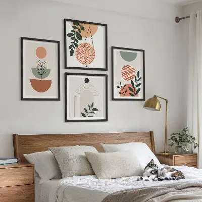 Set tablouri cu motive vegetale moderne gata de agățat