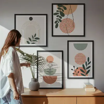 Set tablouri cu motive vegetale moderne gata de agățat