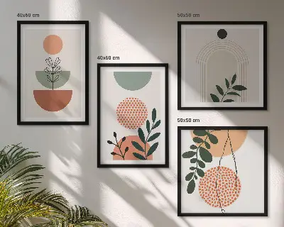 Set tablouri cu motive vegetale moderne gata de agățat