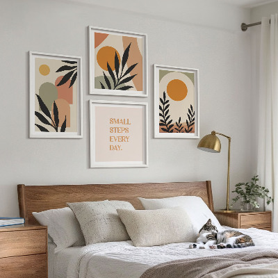Compoziție de tablouri pentru perete Motive vegetale abstracte