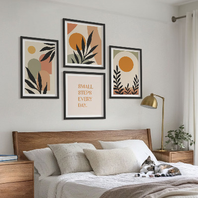 Compoziție de tablouri pentru perete Motive vegetale abstracte