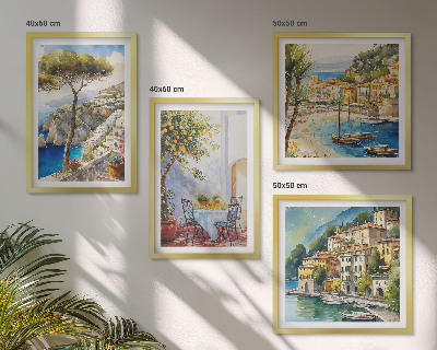 Set tablouri gata de agățat Acuarelă orașe italiene