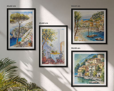 Set tablouri gata de agățat Acuarelă orașe italiene
