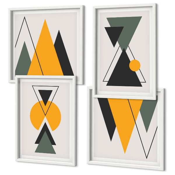 Compoziție de tablouri pentru perete Geometrie a formelor abstracte